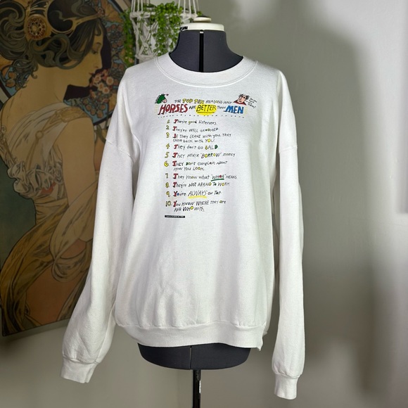 Women’s Vintage Lee 1995 “Reasons Why Horses are Better Than Men” Crewneck XL - Picture 1 of 9